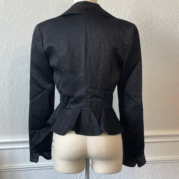 Escada Couture Black Corset Blazer Jacket Size 36 – Gold Button Sculpted Waist - Picture 7 of 13